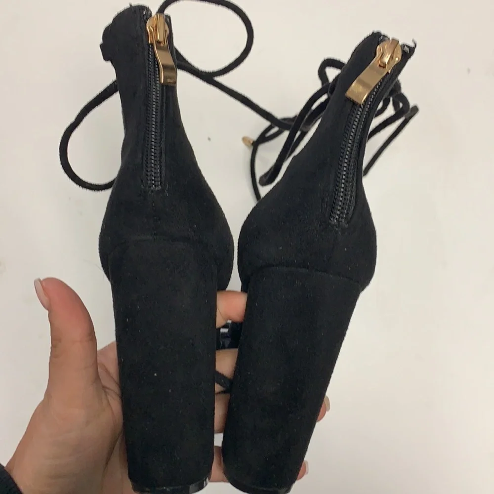 So Me suede lace up heels